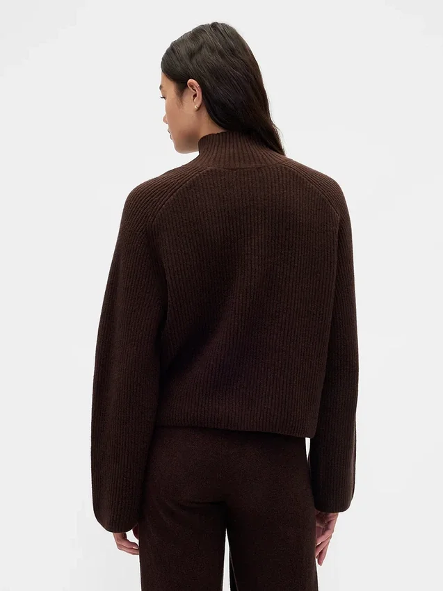 Maglione a collo alto CashSoft con punto Shaker