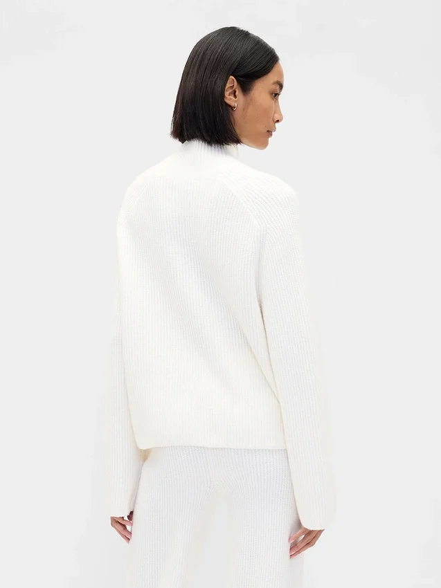 Maglione a collo alto CashSoft con punto Shaker