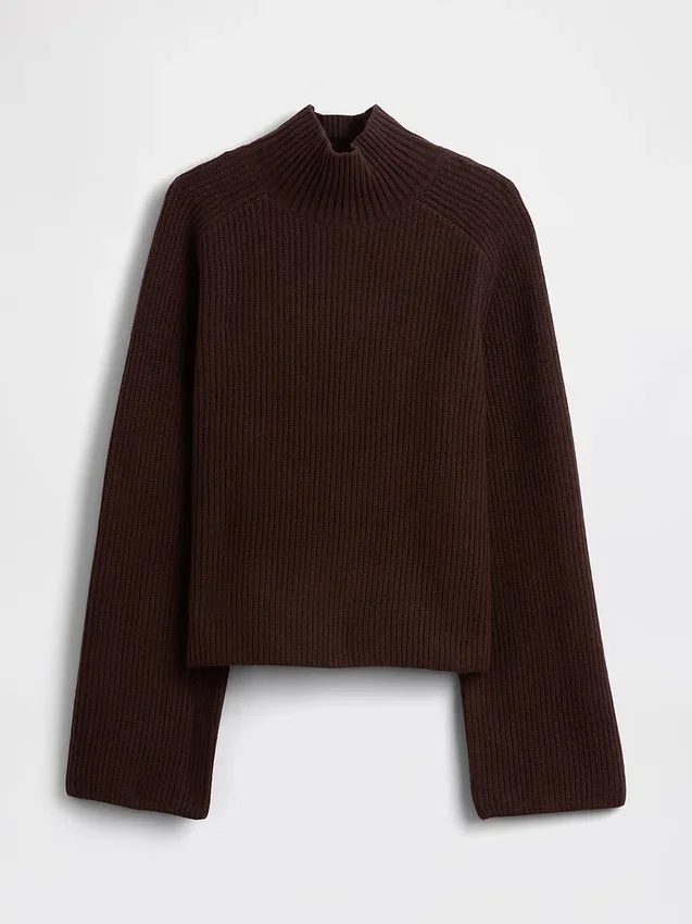 Maglione a collo alto CashSoft con punto Shaker