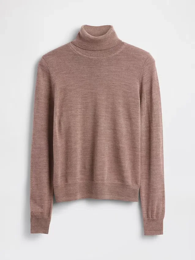 Maglione a collo alto in 100% lana merino