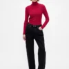 Maglione a collo alto in maglia pointelle