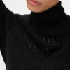 Maglione a collo alto in maglia pointelle