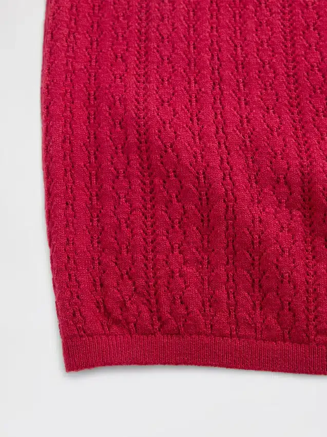Maglione a collo alto in maglia pointelle