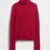 Maglione a collo alto in maglia pointelle