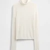 Maglione a collo alto in maglia pointelle