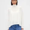 Maglione a collo alto oversize in punto pointelle