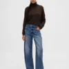 Maglione a collo alto oversize in punto pointelle