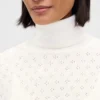 Maglione a collo alto oversize in punto pointelle