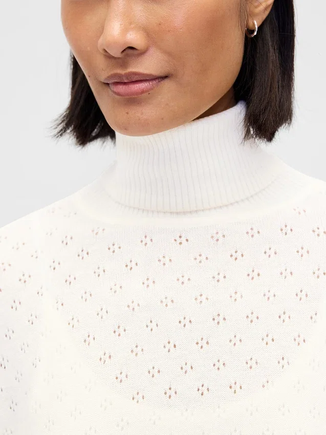 Maglione a collo alto oversize in punto pointelle