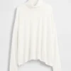 Maglione a collo alto oversize in punto pointelle