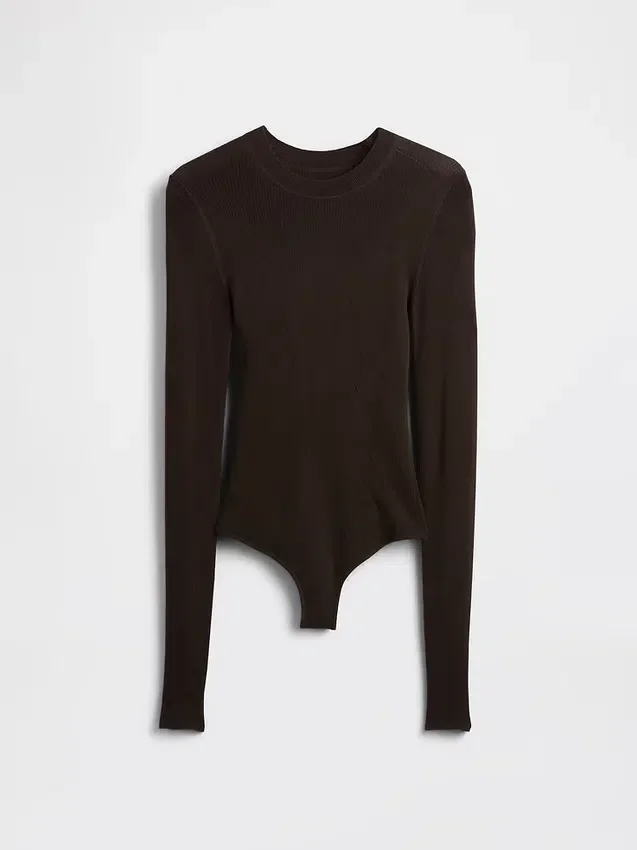 Maglione a coste trasparente