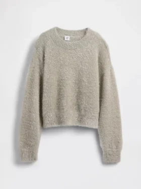 Maglione a girocollo metallizzato con effetto ciglia per bambini