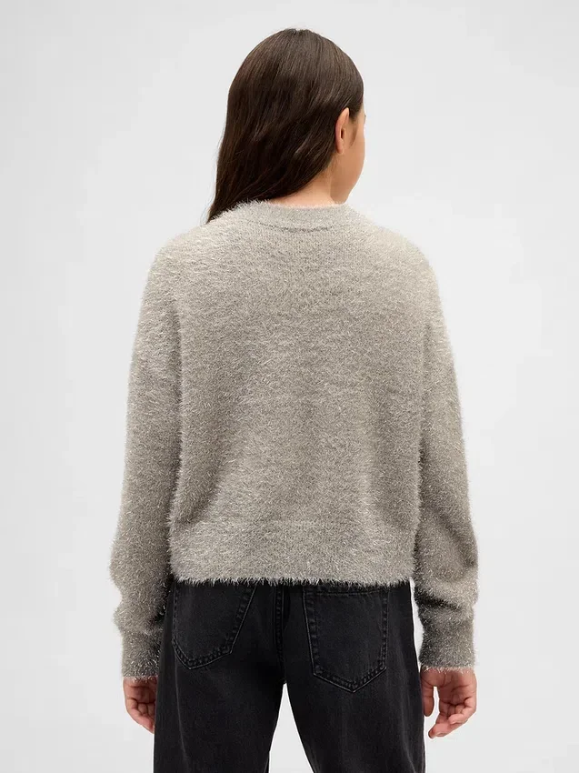 Maglione a girocollo metallizzato con effetto ciglia per bambini