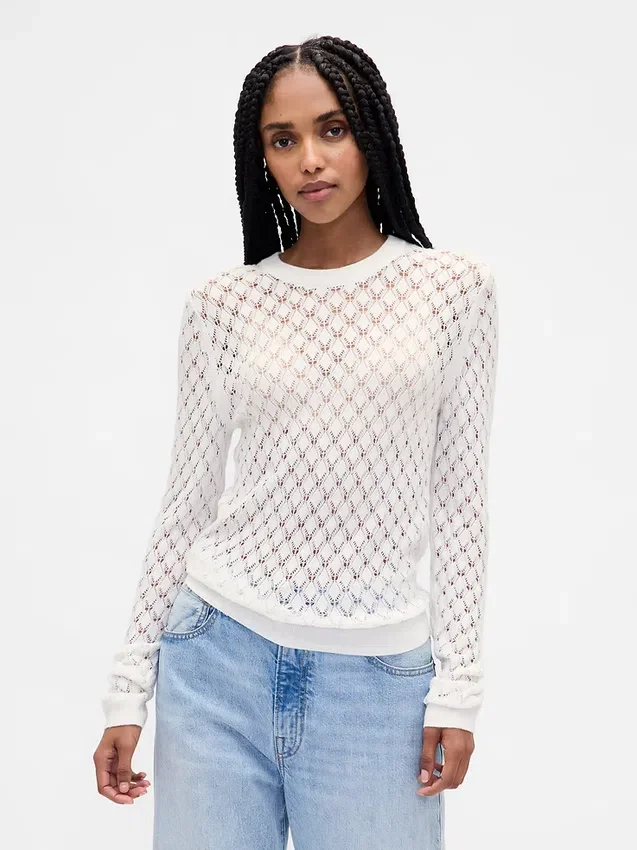 Maglione a punto pointelle