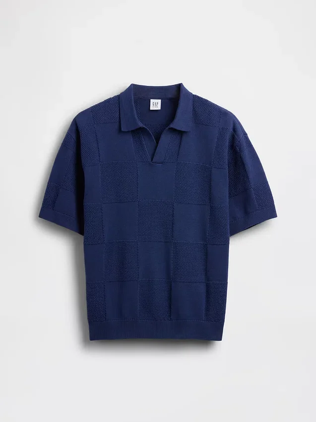 Maglione a quadri con collo Johnny per bambini