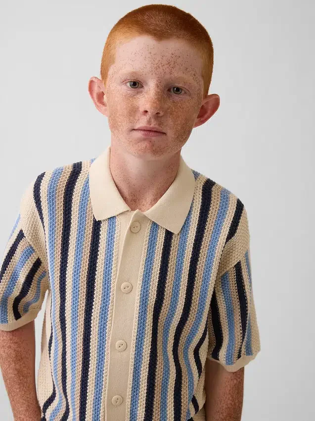 Maglione a righe all’uncinetto per bambini