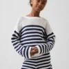 Maglione a righe oversize all’uncinetto per bambini