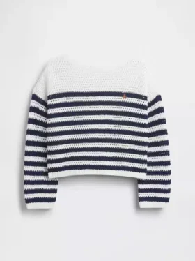 Maglione a righe oversize all’uncinetto per bambini