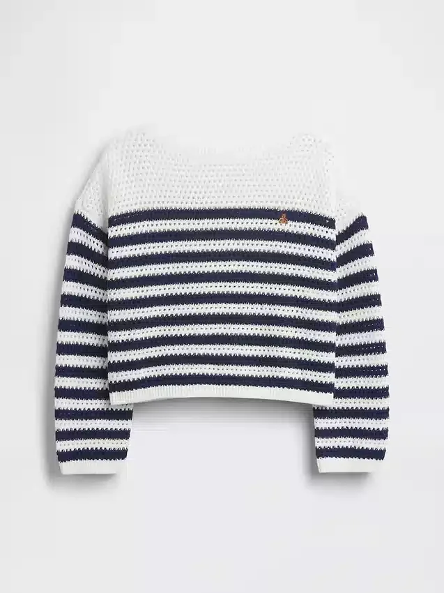 Maglione a righe oversize all’uncinetto per bambini