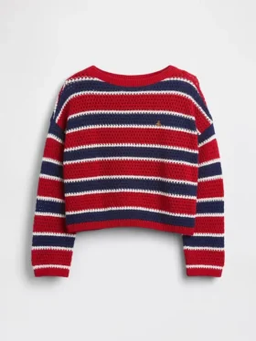 Maglione a righe oversize all’uncinetto per bambini