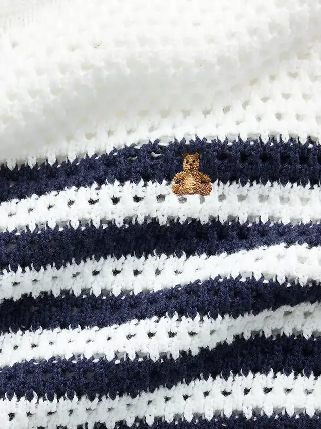 Maglione a righe oversize all’uncinetto per bambini