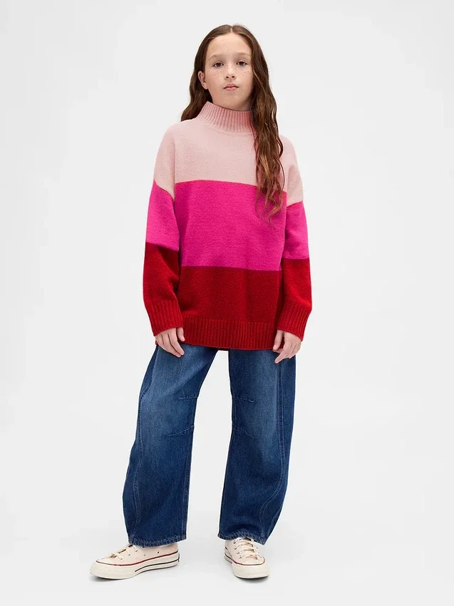 Maglione a tunica a righe CashSoft per bambini