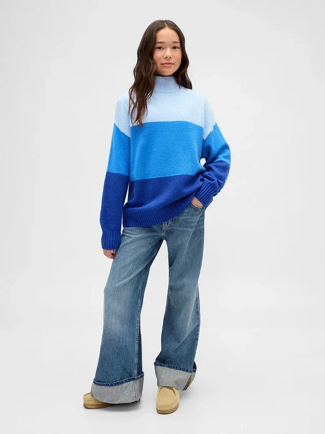 Maglione a tunica a righe CashSoft per bambini