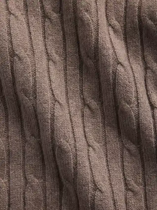 Maglione a zampa di elefante in maglia a trecce CashSoft