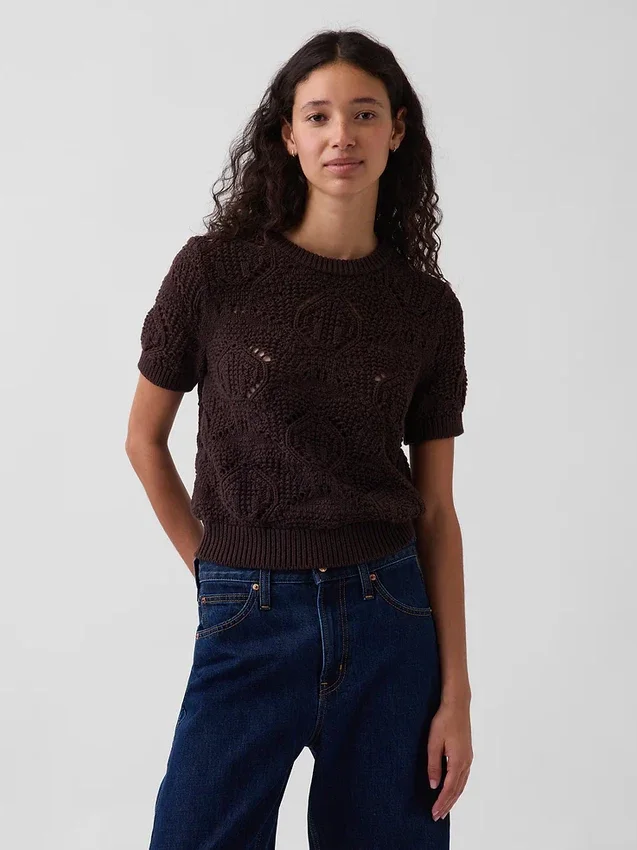 Maglione all’uncinetto 100% cotone