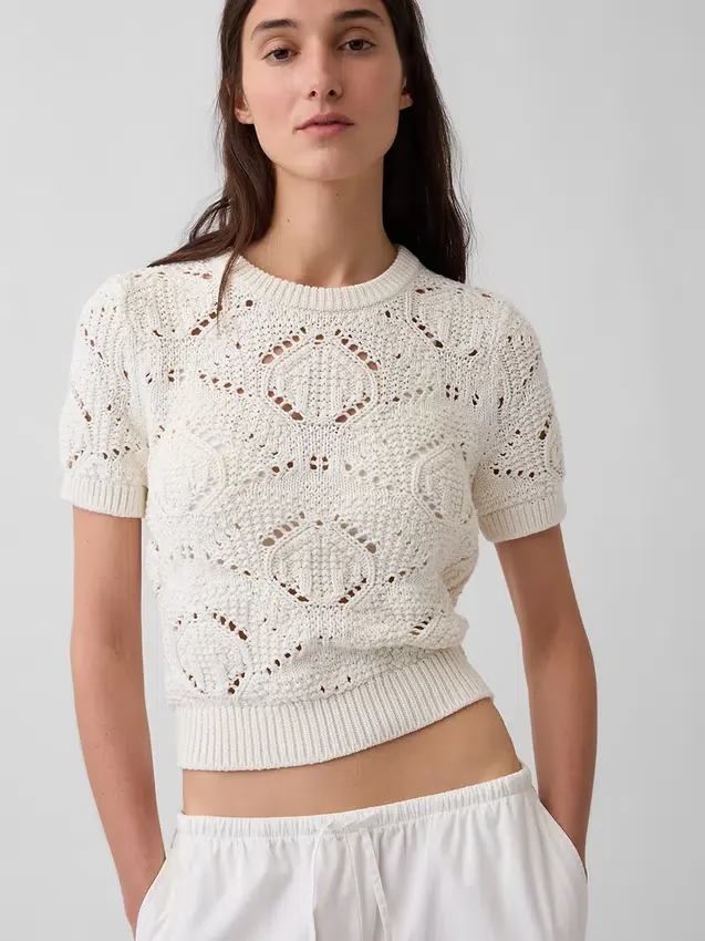 Maglione all’uncinetto 100% cotone