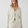 Maglione con cappuccio e zip dal taglio ampio, 100% cotone