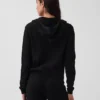 Maglione con cappuccio e zip dal taglio ampio, 100% cotone