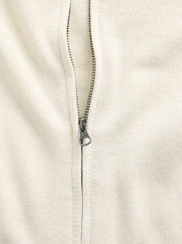 Maglione con cappuccio e zip dal taglio ampio, 100% cotone