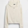 Maglione con cappuccio e zip dal taglio ampio, 100% cotone