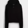 Maglione con cappuccio e zip dal taglio ampio, 100% cotone