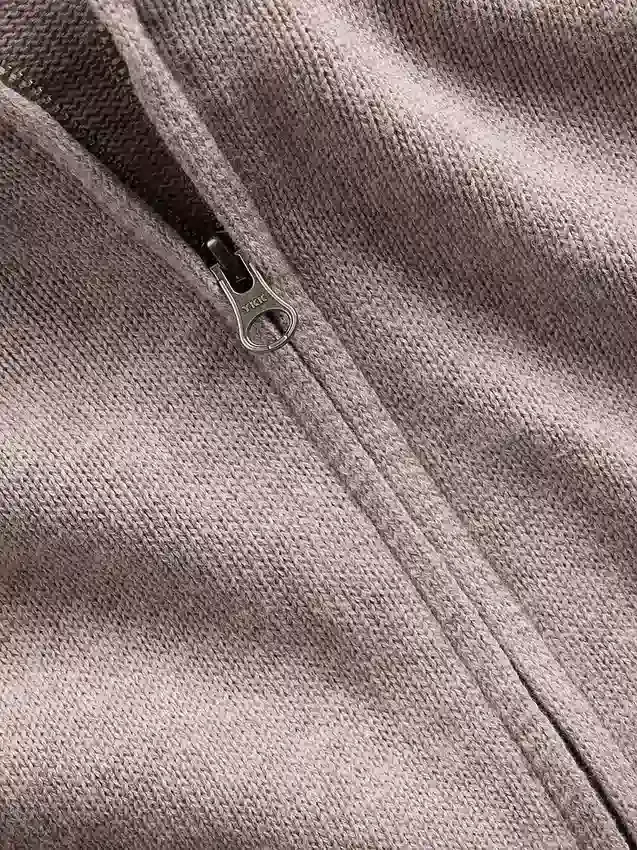 Maglione con cappuccio e zip dal taglio ampio, 100% cotone