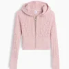 Maglione con cappuccio e zip per bambini in maglia a trecce