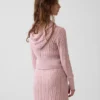 Maglione con cappuccio e zip per bambini in maglia a trecce