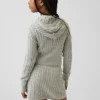Maglione con cappuccio e zip per bambini in maglia a trecce