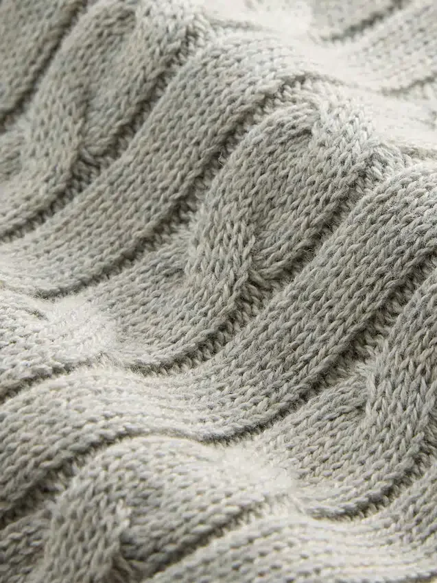 Maglione con cappuccio e zip per bambini in maglia a trecce
