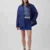 Maglione corto con maniche a campana in 100% cotone