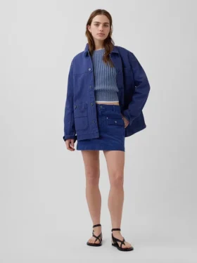 Maglione corto con maniche a campana in 100% cotone