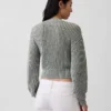 Maglione corto con maniche a campana in 100% cotone