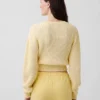 Maglione corto con maniche a campana in 100% cotone