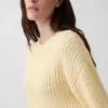 Maglione corto con maniche a campana in 100% cotone