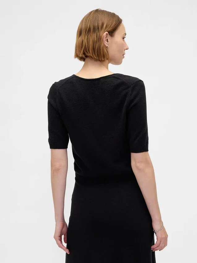 Maglione corto con maniche al gomito CashSoft