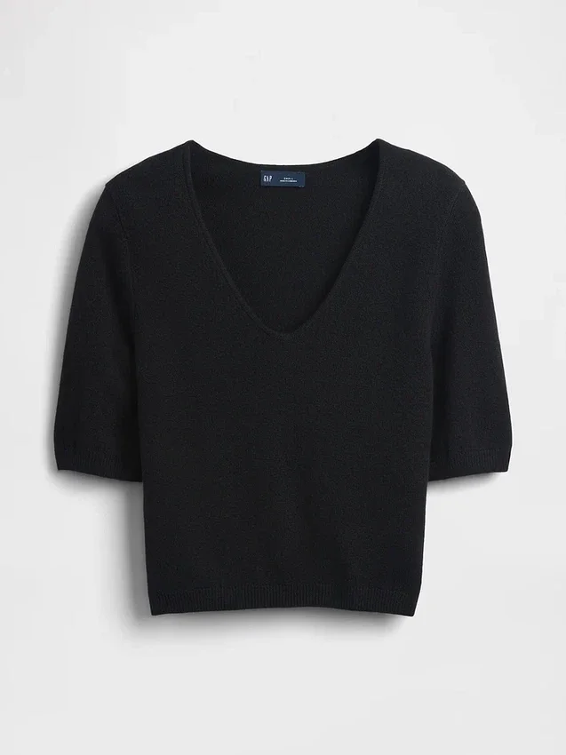 Maglione corto con maniche al gomito CashSoft