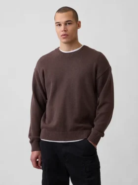 Maglione corto dal taglio morbido con collo rotondo