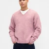 Maglione corto dal taglio morbido con scollo a V
