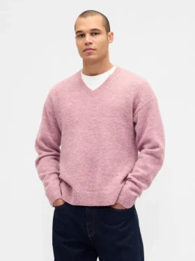 Maglione corto dal taglio morbido con scollo a V